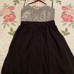 Black Chiffon and Sequin Dress